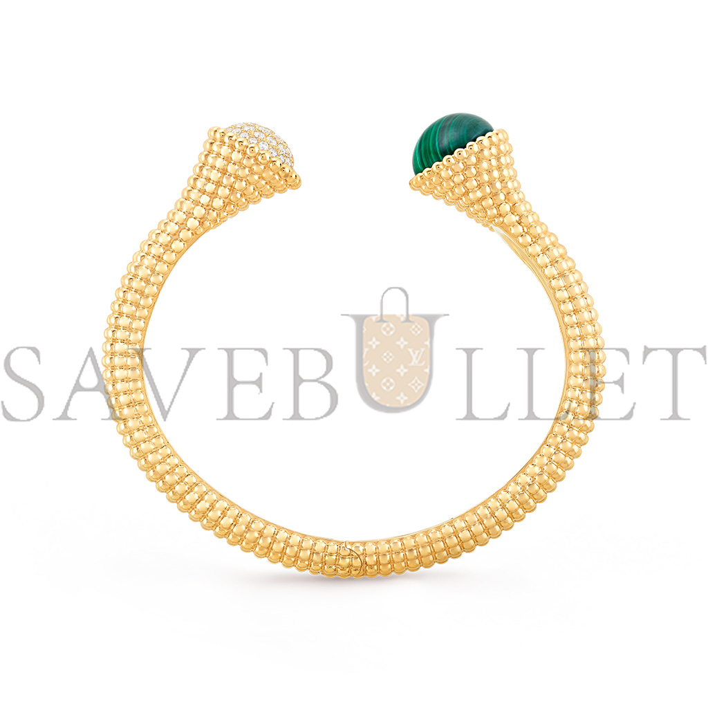 v*n cl*f arpels perlÉe couleurs bracelet, small model - yellow gold, Di*m*nd, malachite  vcarp27100